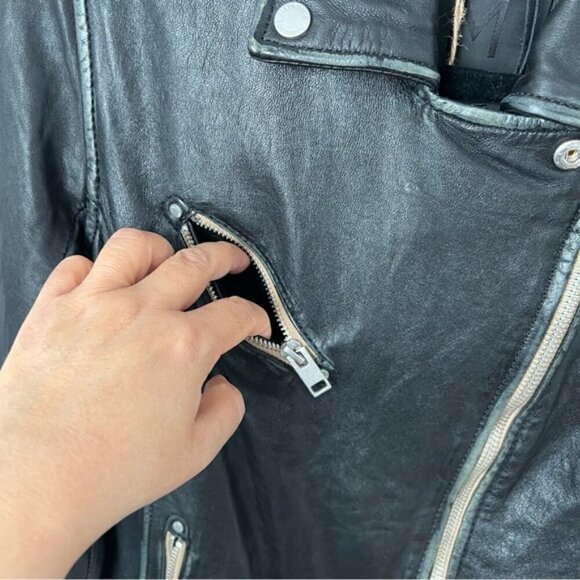 🩷 Mauritius, Women's Leather Jacket - Black. Size: 6 (US). NWT - Picture 16 of 16